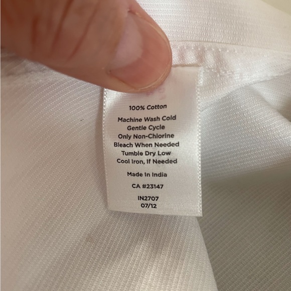 Talbots White Cotton Button-Down Shirt Top - Picture 7 of 8